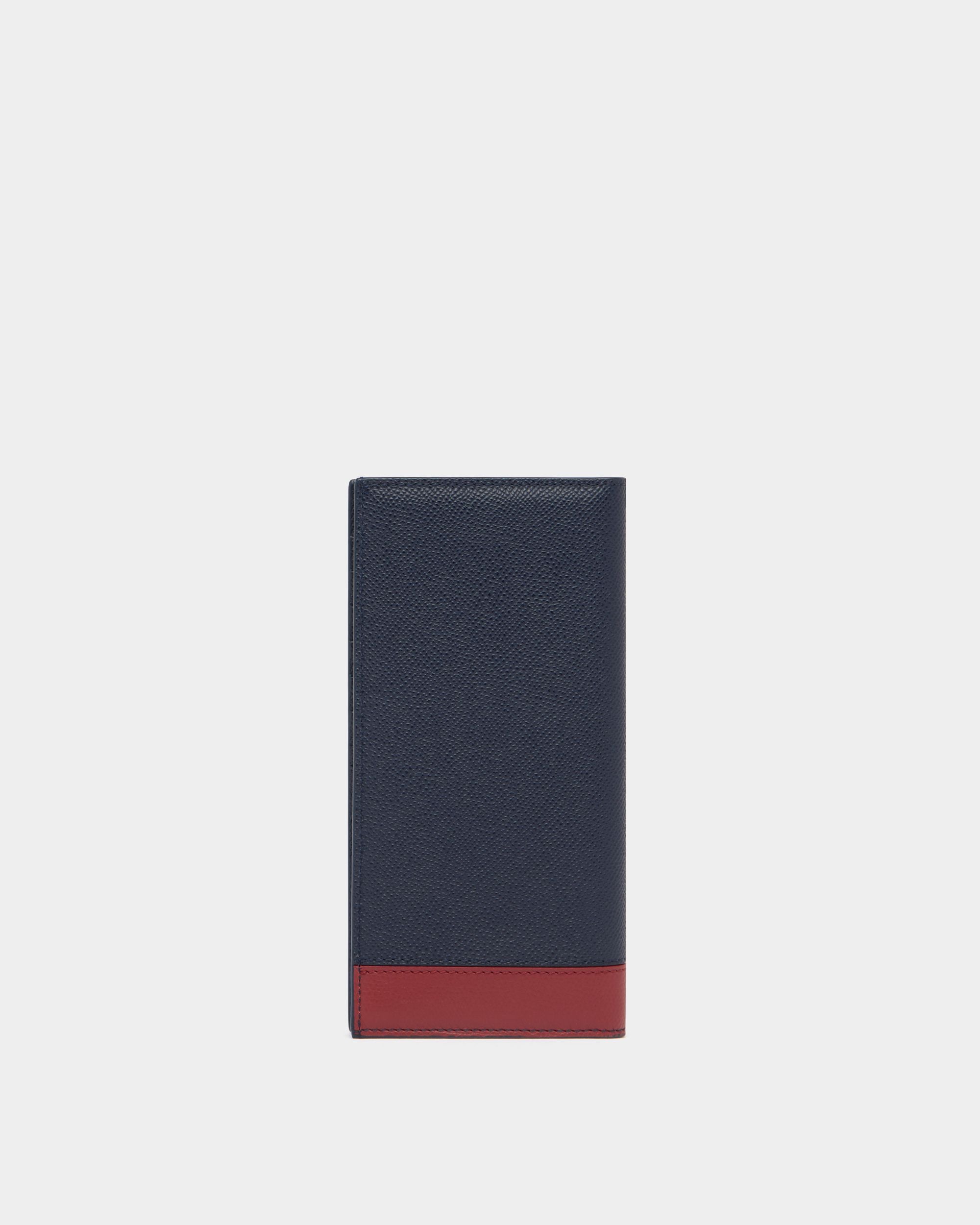 Bally Global - Portefeuille continental Bally Essential en cuir grainé Navy Blue - Bleu