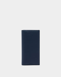York Continental Wallet in Navy Blue Embossed Leather