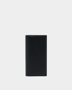 York Continental Wallet in Black Embossed Leather