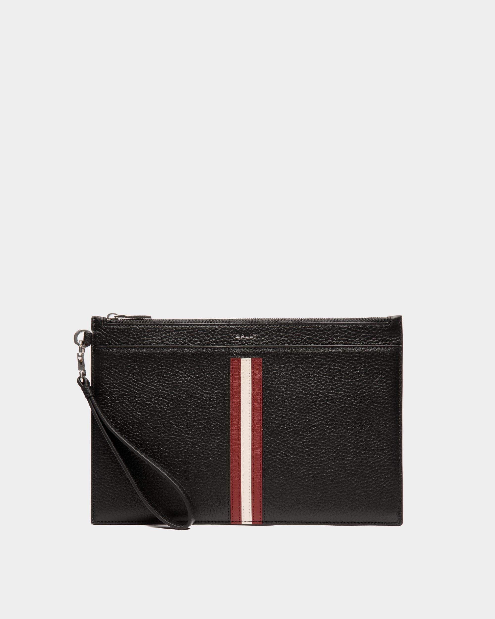 Bally Global - Pochette Ribbon En Cuir Grainé Noir - Noir
