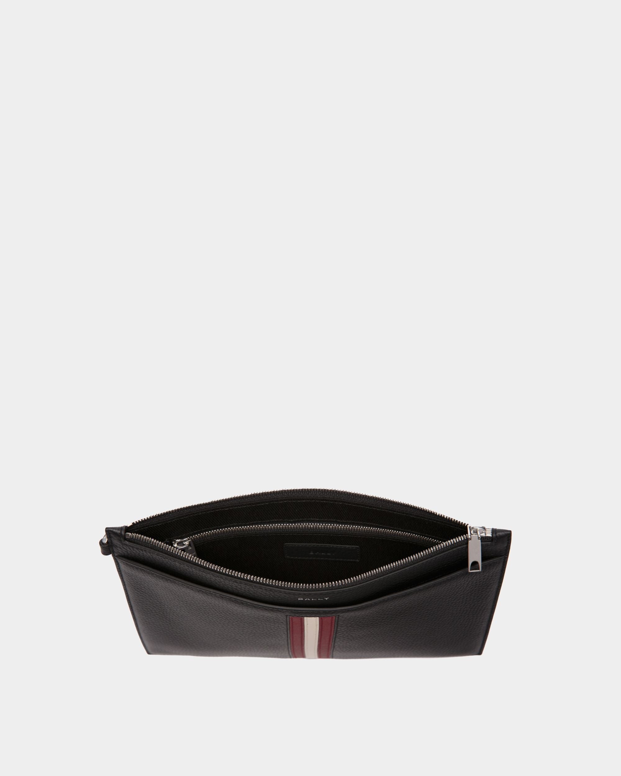 Bally Global - Pochette Ribbon En Cuir Grainé Noir - Noir