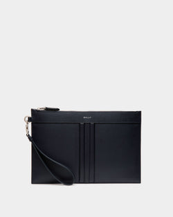 Mythos Pochette in Navy Blue Recycled Leather