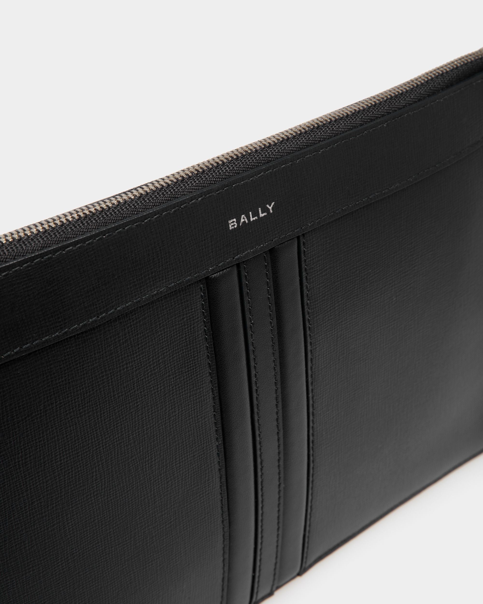 Bally Global - Mythos Pochette in Black Recycled Leather - Black