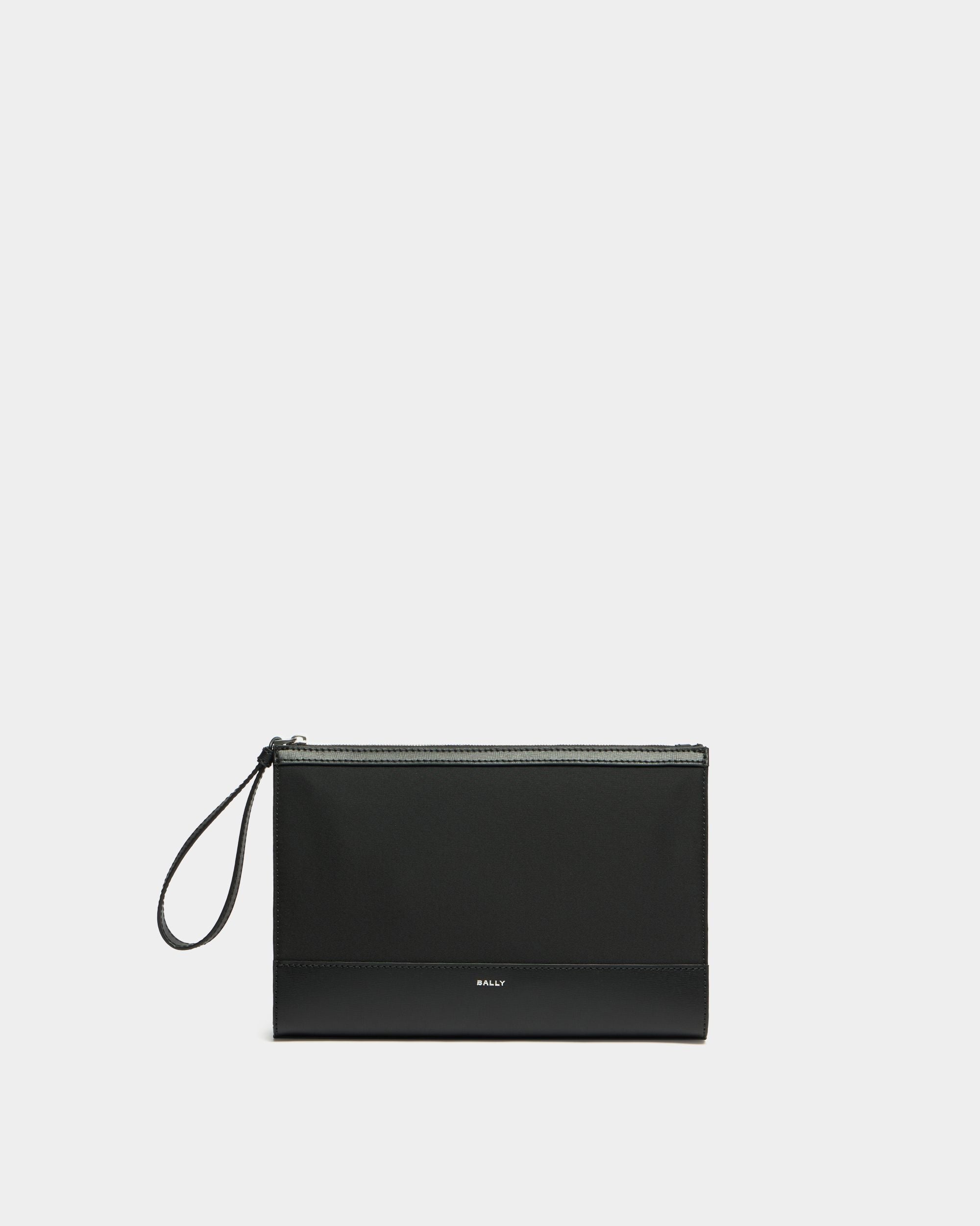 Bally Global - Vogel Clutch aus Nylon und recyceltem Leder in Schwarz - Black