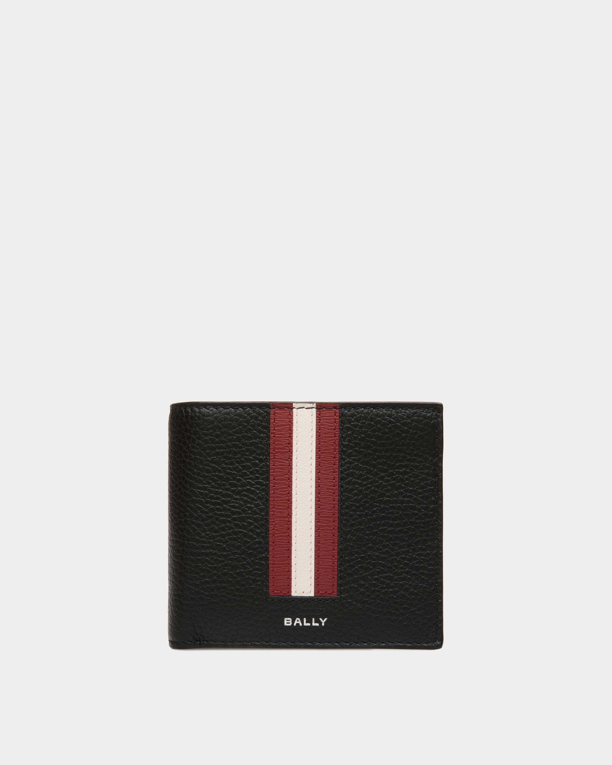 Bally Global - Ribbon Bifold In Black Grained Leather - Negro