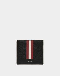 Ribbon Bifold In Black Grained Leather
