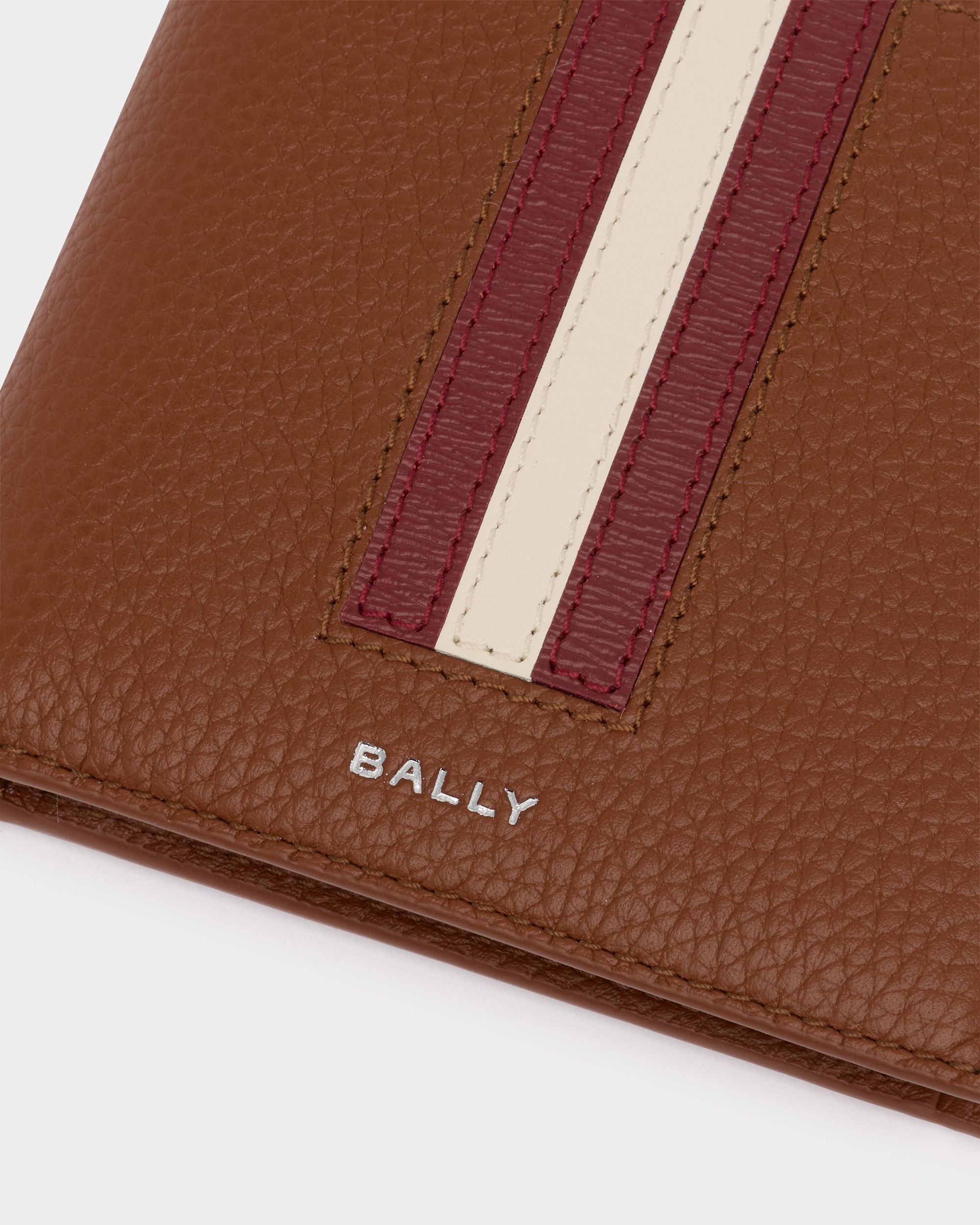 Bally Global - Ribbon Wallet in Amber Brown Grained Leather - Brown