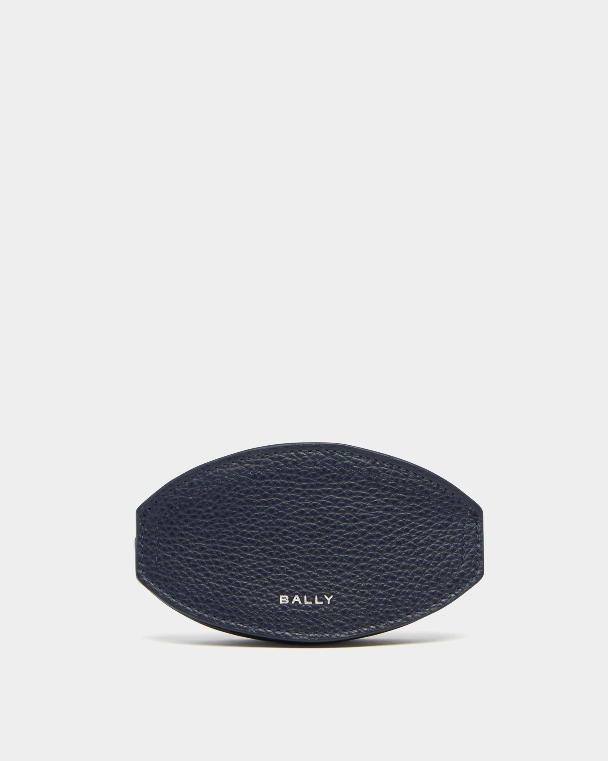 Bally Global - Capitol Coin Purse in Navy Blue Grained Leather - Blue