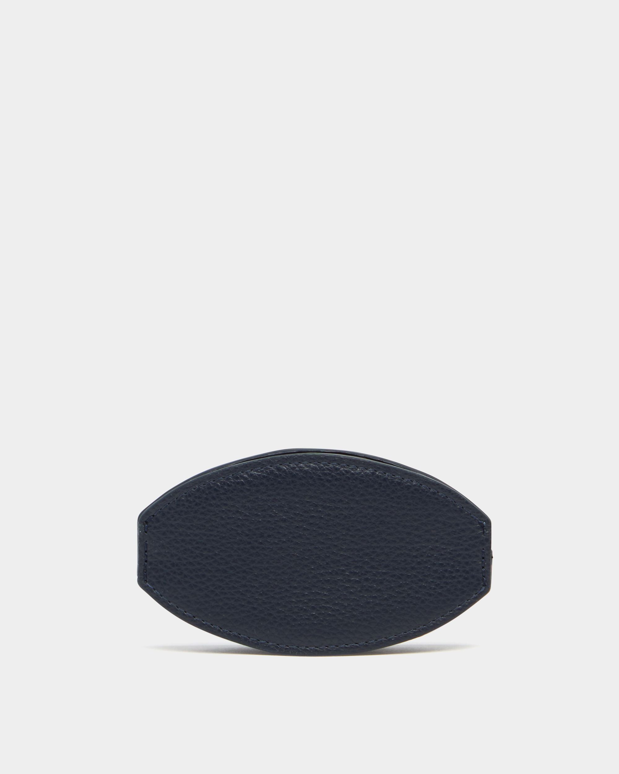 Bally Global - Capitol Coin Purse in Navy Blue Grained Leather - Blue