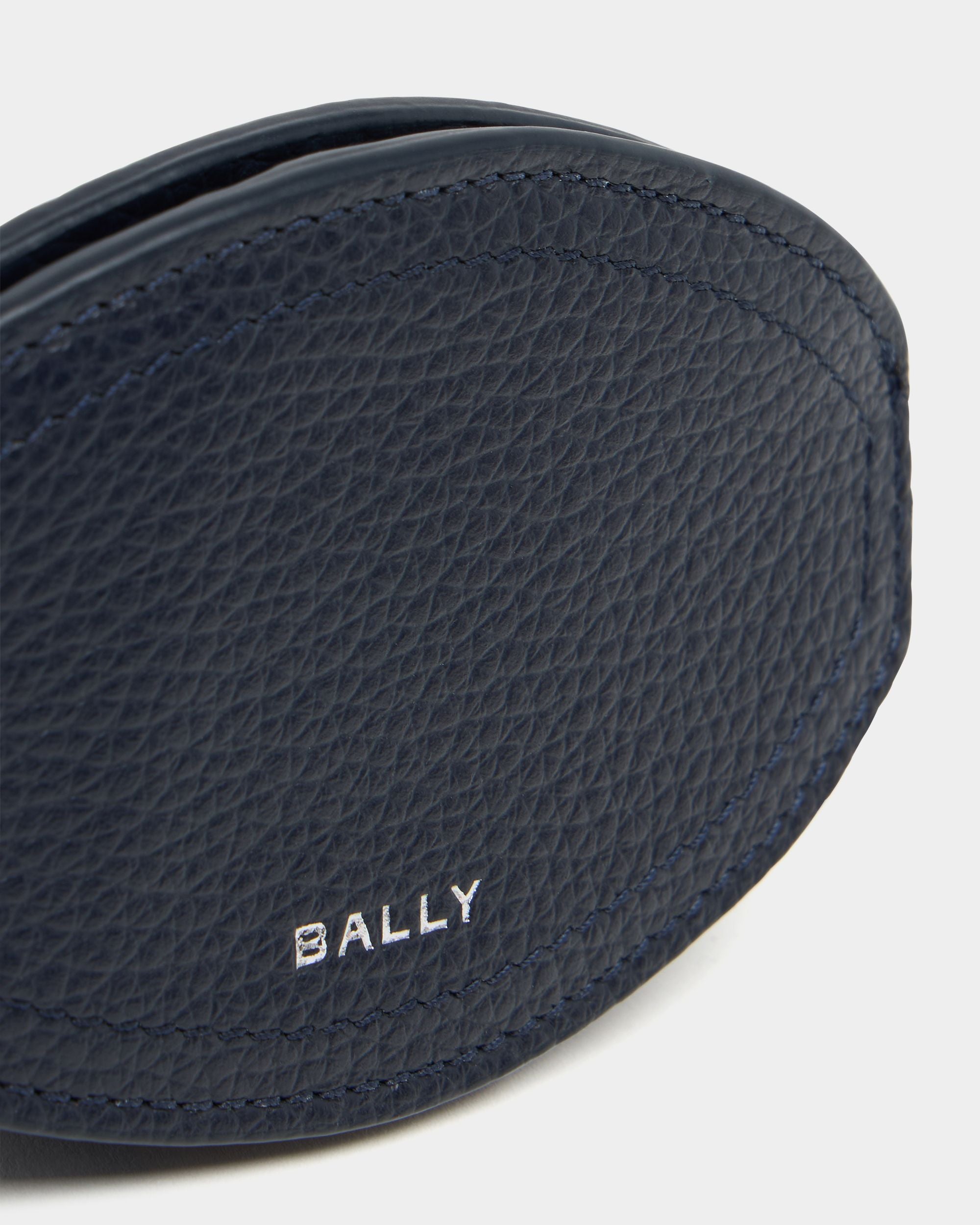 Bally Global - Capitol Coin Purse in Navy Blue Grained Leather - Blue