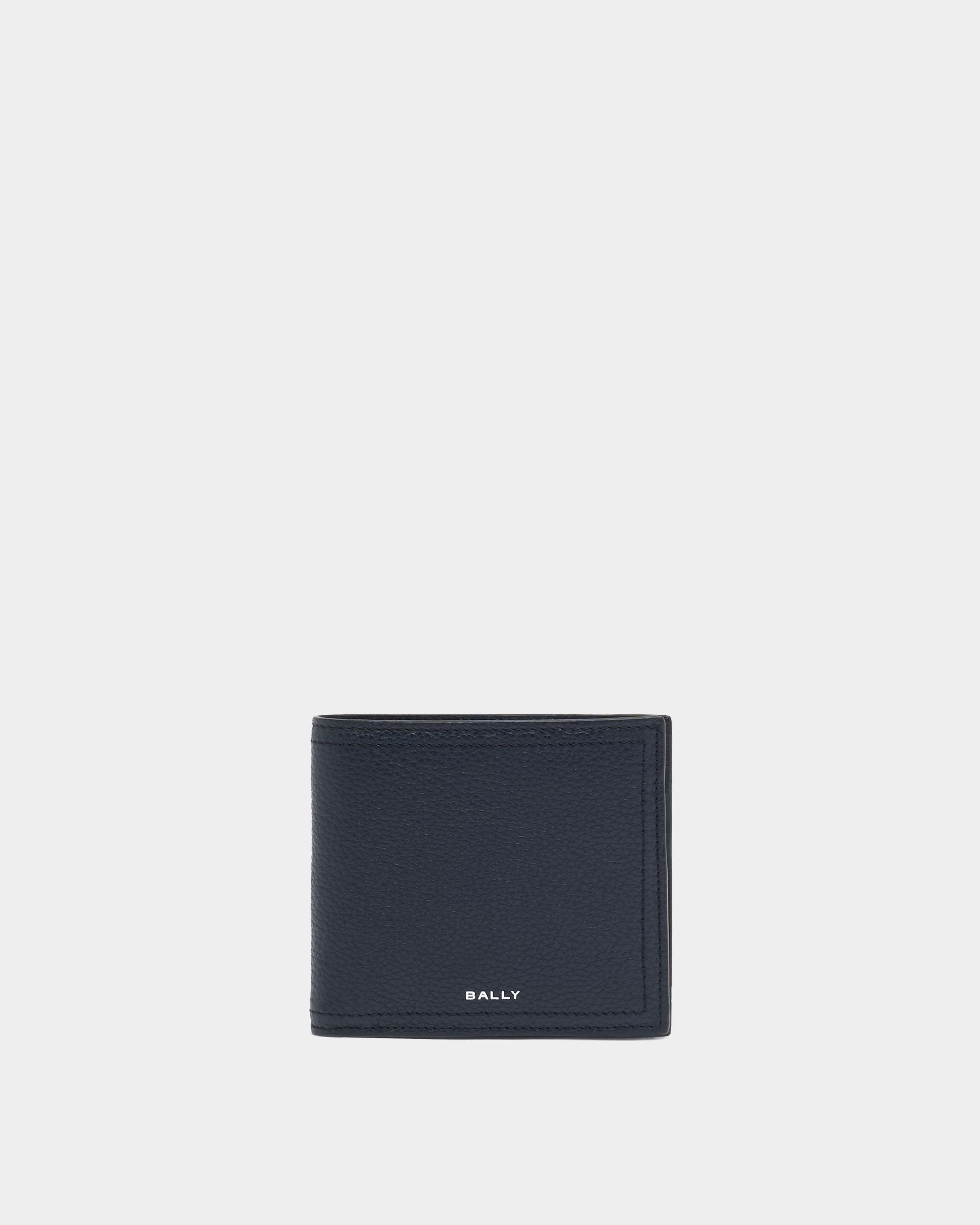 Bally Global - Capitol Wallet in Navy Blue Grained Leather - Blue