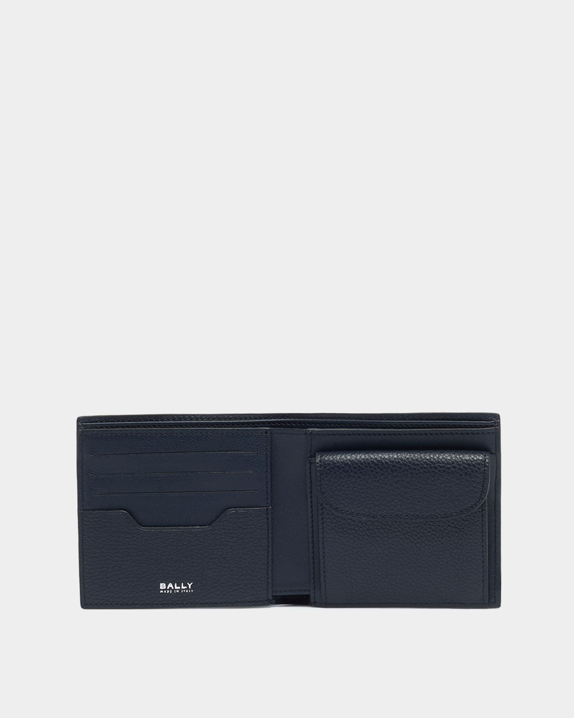 Bally Global - Capitol Wallet in Navy Blue Grained Leather - Blue