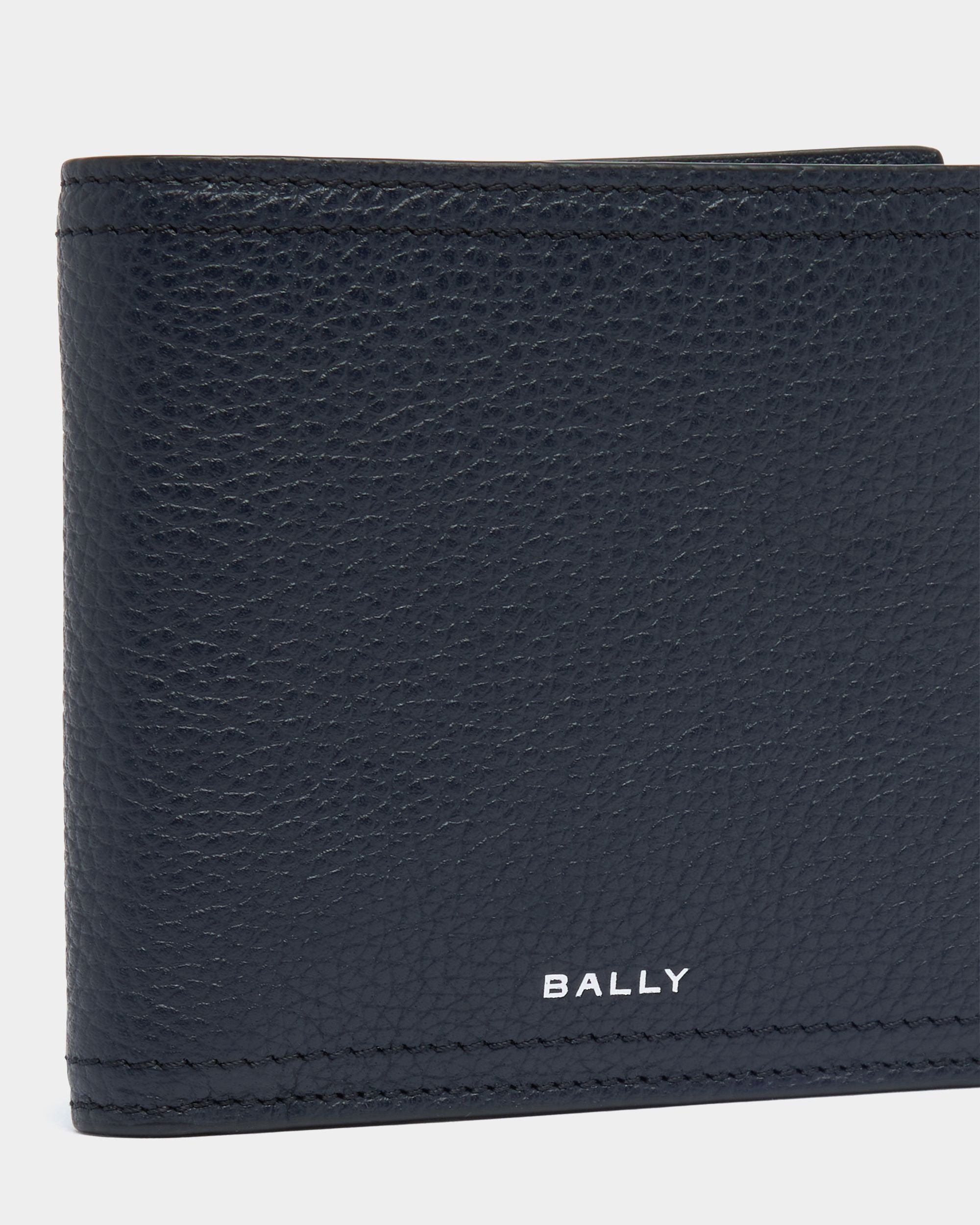 Bally Global - Capitol Wallet in Navy Blue Grained Leather - Blue