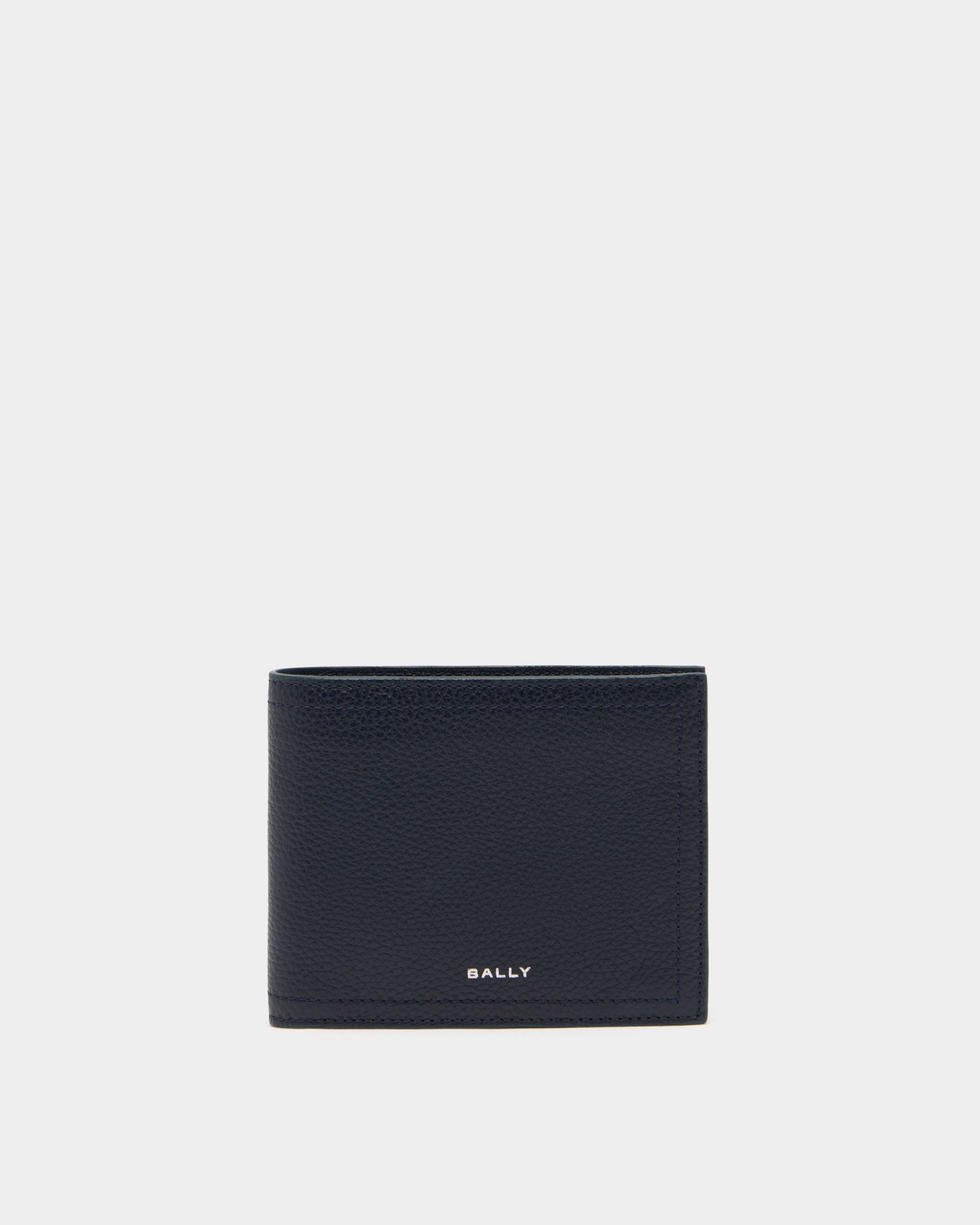 Bally Global - Capitol Wallet in Navy Blue Grained Leather - Blue