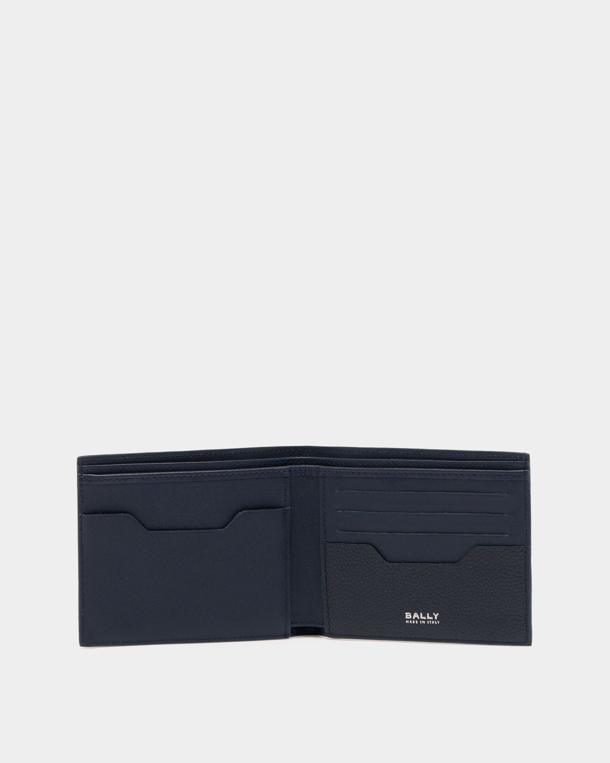 Bally Global - Capitol Wallet in Navy Blue Grained Leather - Blue