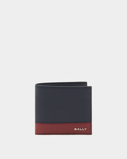 Bally Essential Geldbörse aus genarbtem Leder in Navy Blue