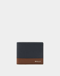Bally Essential Geldbörse aus genarbtem Leder in Marineblau