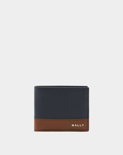 Bally Essential Bifold Wallet in Navy Blue Grained Leather