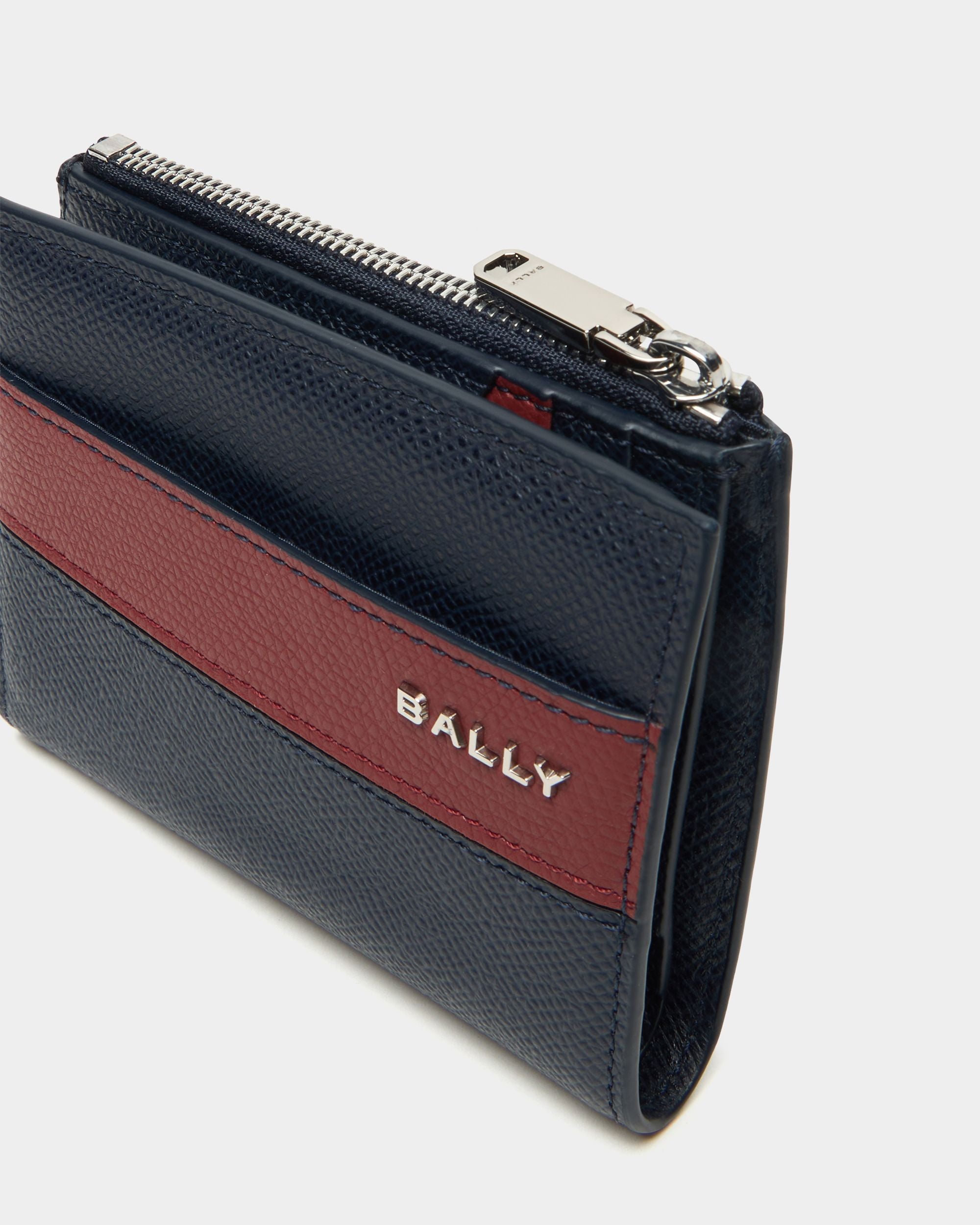 Bally Global - Zweiteilige Bally Essential Geldbörse aus genarbtem Leder in Navy Blue - Blue
