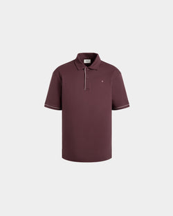 Polo Shirt in Burgundy Piqué-Knit Cotton