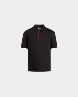 Polo En Maille Piquée De Coton Noir