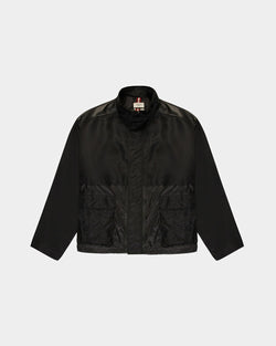 Schwarze Bomberjacke Aus Textil Im Blousonstil