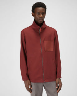 Wool Bomber Jacket In Heritage Red