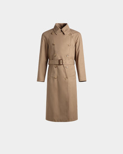Trench Coat In Brown Cotton