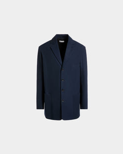 Blazer in Navy Blue Cotton Blend