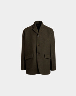 Blazer In Dark Green Wool