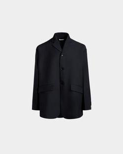 Blazer In Navy Blue Wool Blend