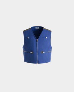 Vest in Blue Cotton