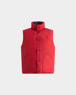 Reversible Vest in Navy Blue And Red Polyester