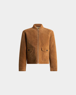 Bomber Jacket in Brown Shearling