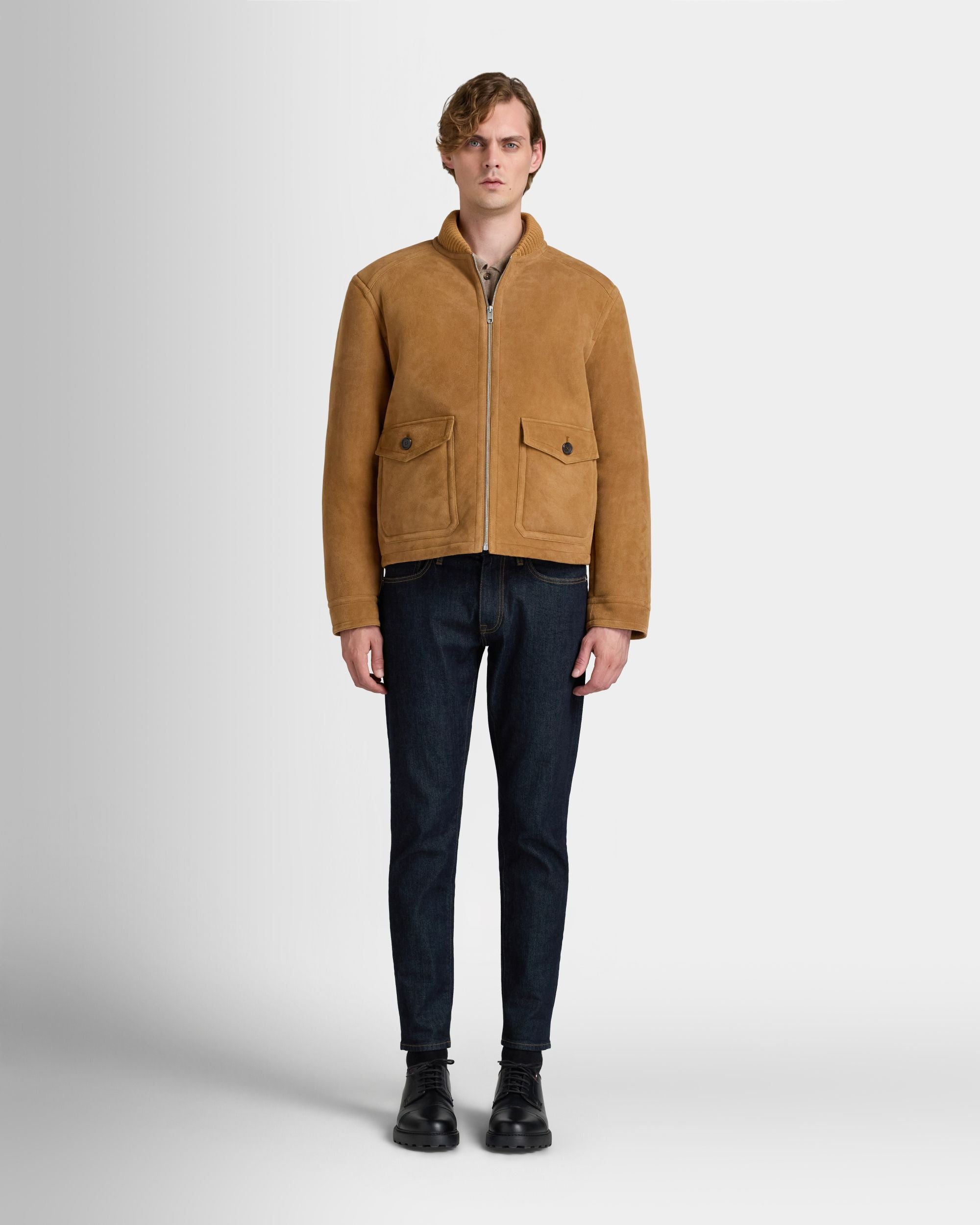 Bally Global - Bomber Jacket in Brown Shearling - Brown