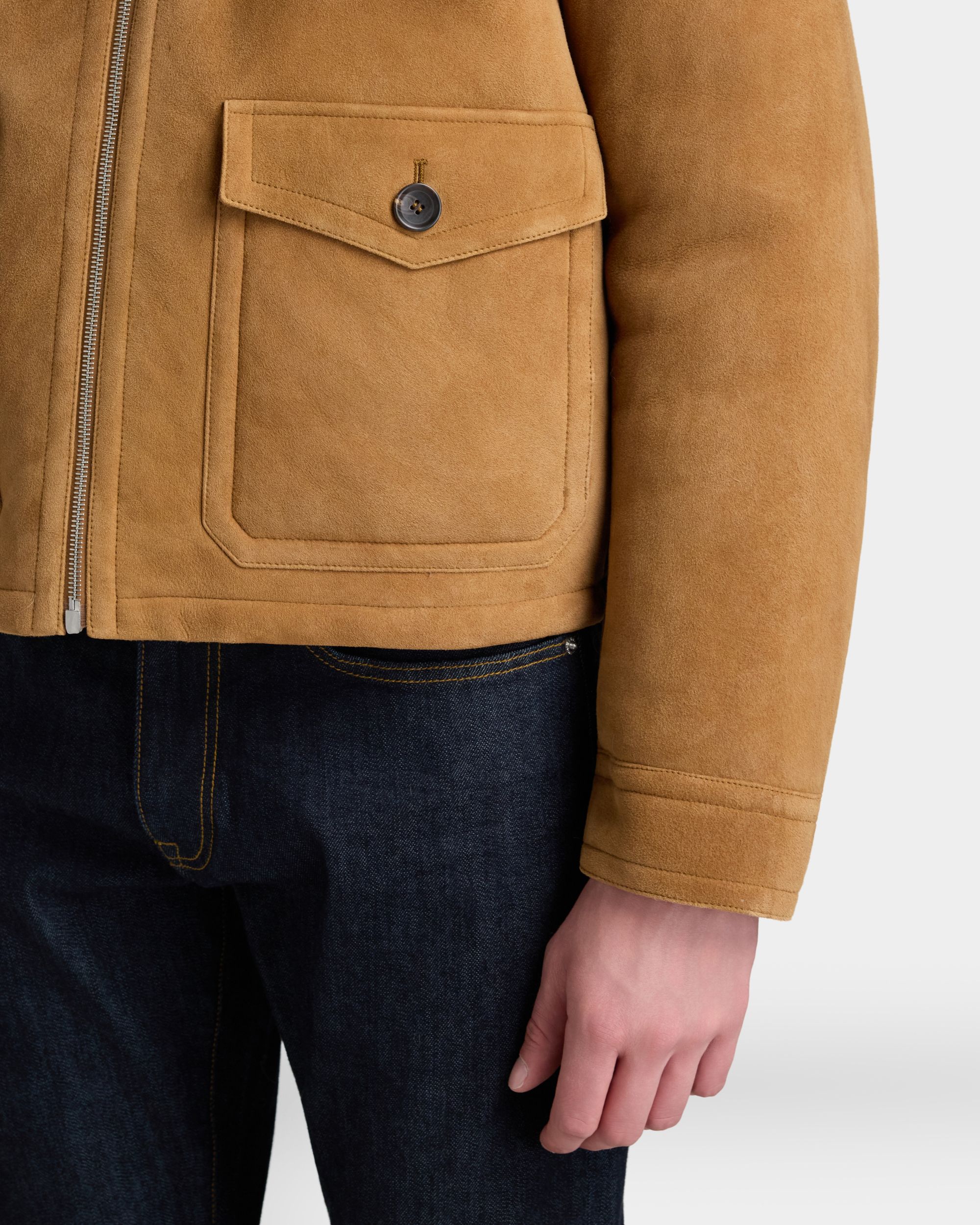 Bally Global - Bomber Jacket in Brown Shearling - Brown