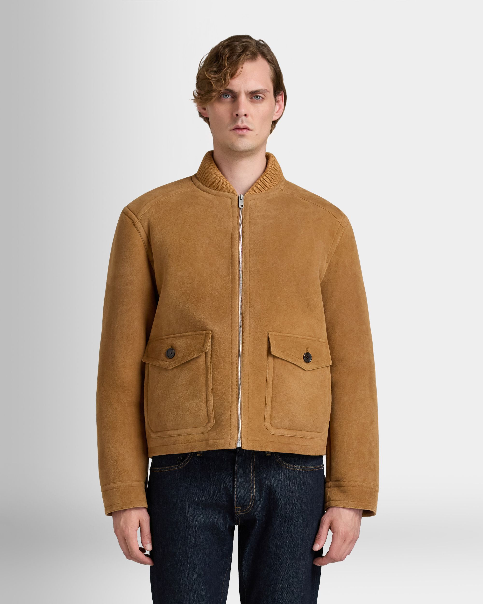 Bally Global - Bomber Jacket in Brown Shearling - Brown