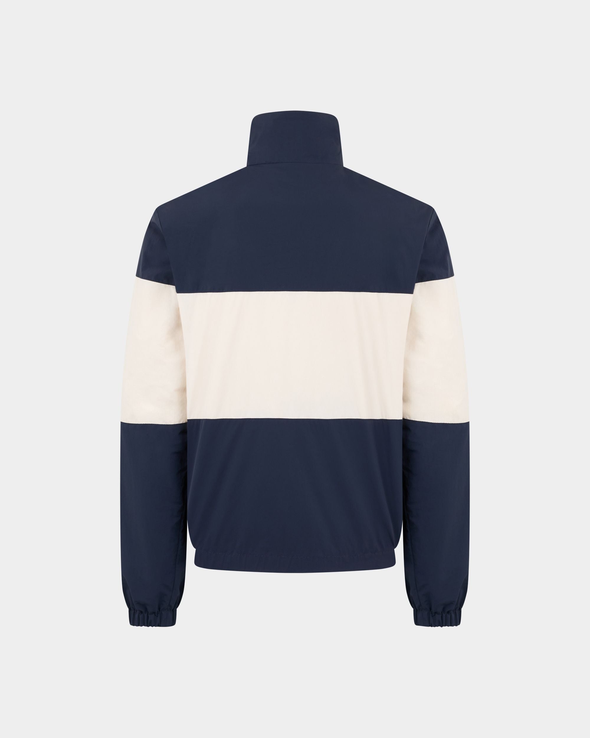 Bally Global - Bomberjacke aus Nylon in Marineblau und Weiß mit Maxi-Bally-Ribbon - Multicolor