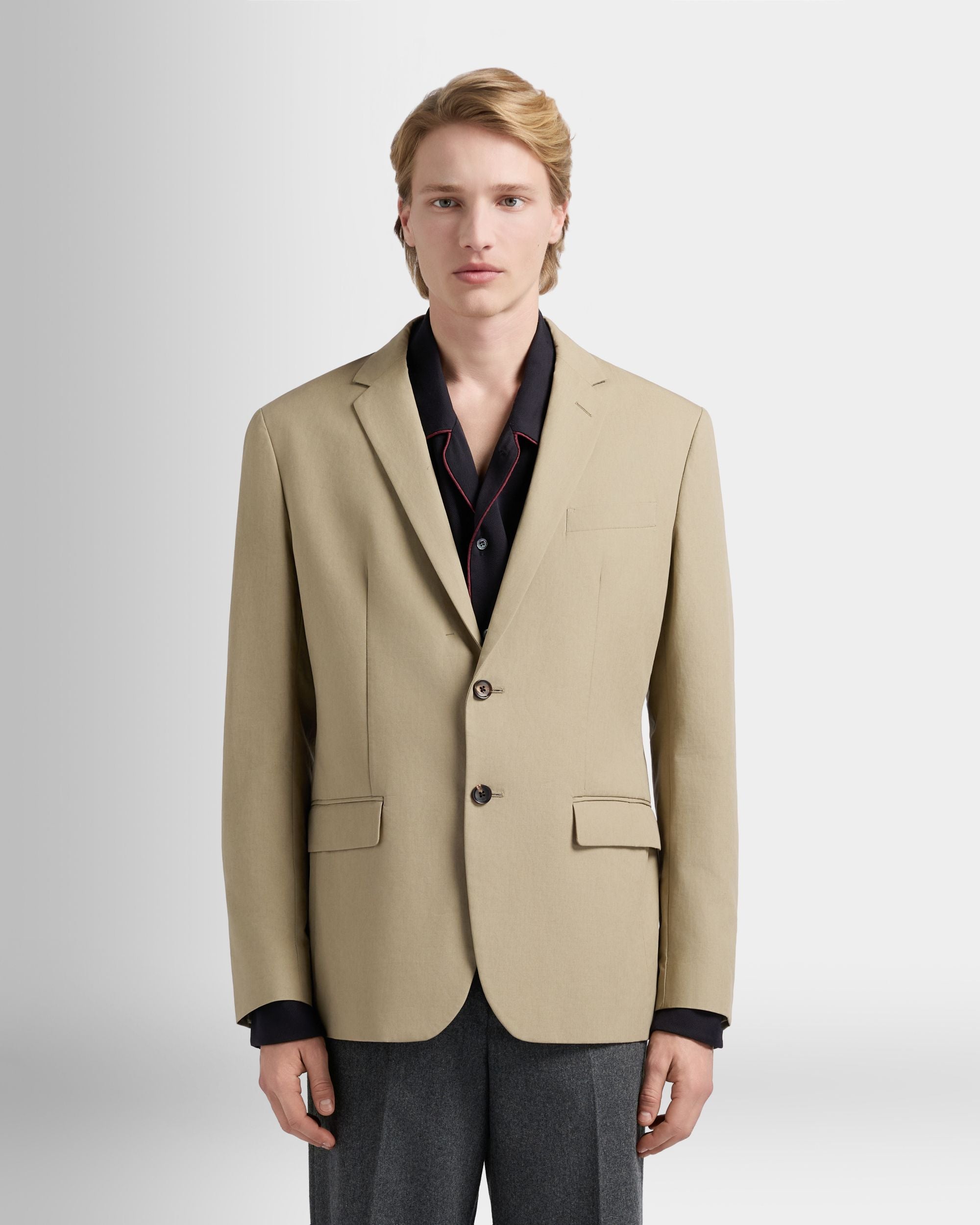Bally Global - Blazer de algodón Light Beige - Beige
