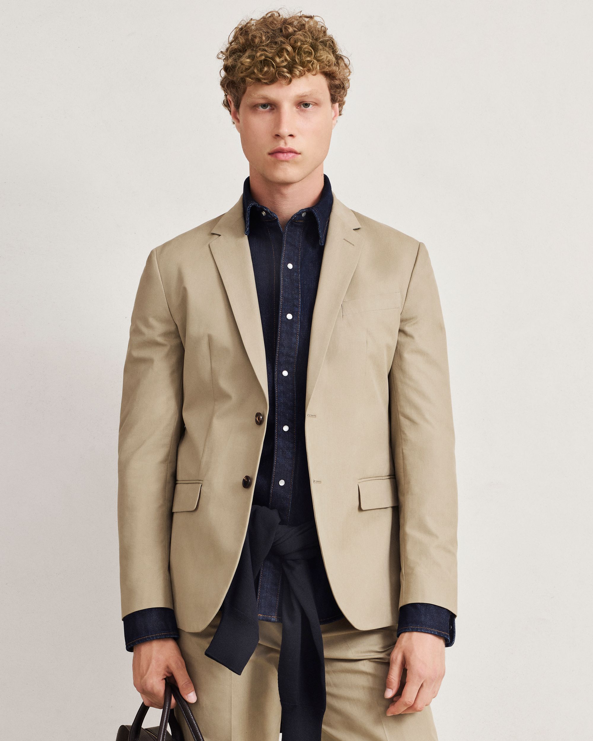 Bally Global - Blazer de algodón Light Beige - Beige