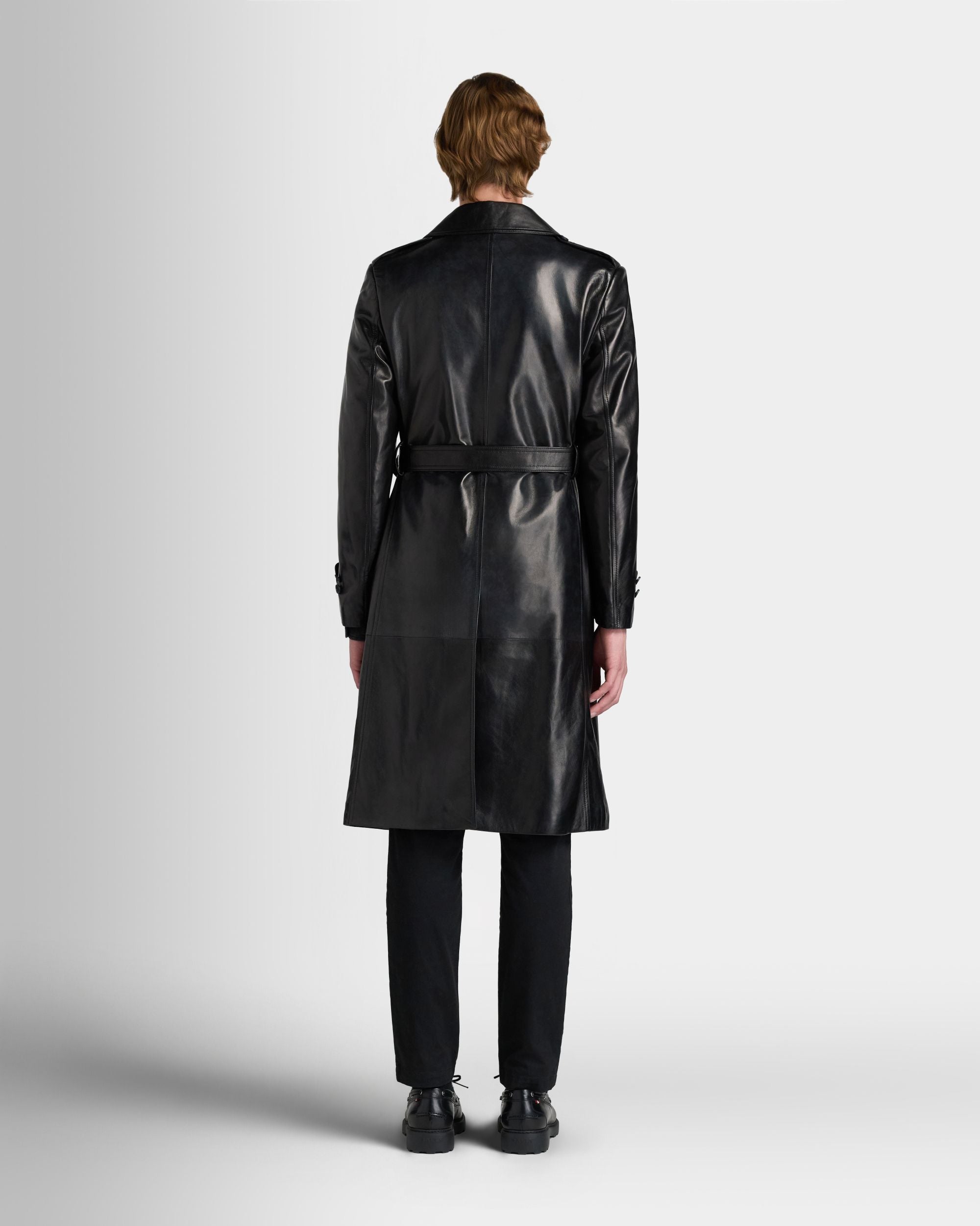 Bally Global - Trench Coat in Black Leather - Black