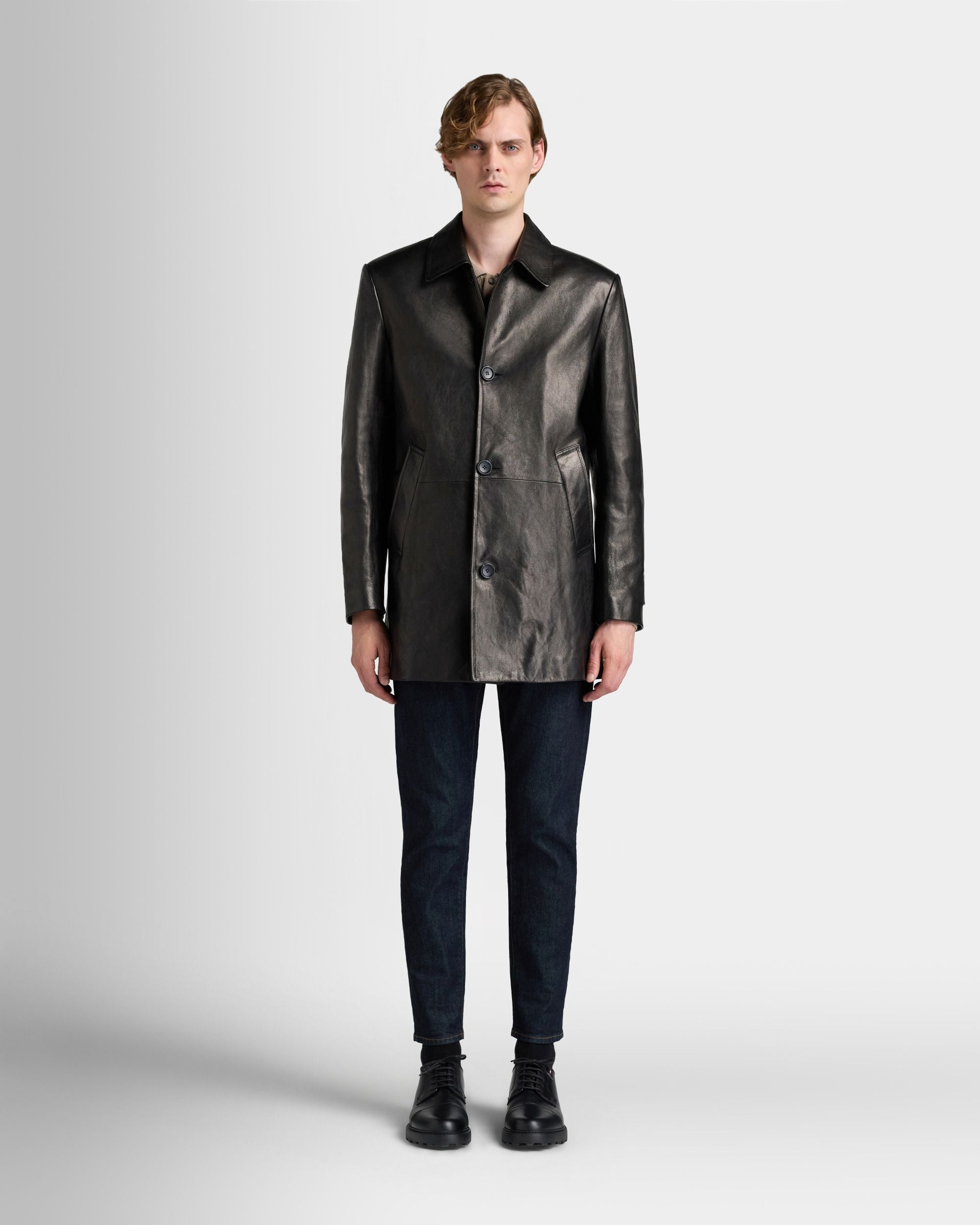 Bally Global - Car Coat in Black Leather - Black