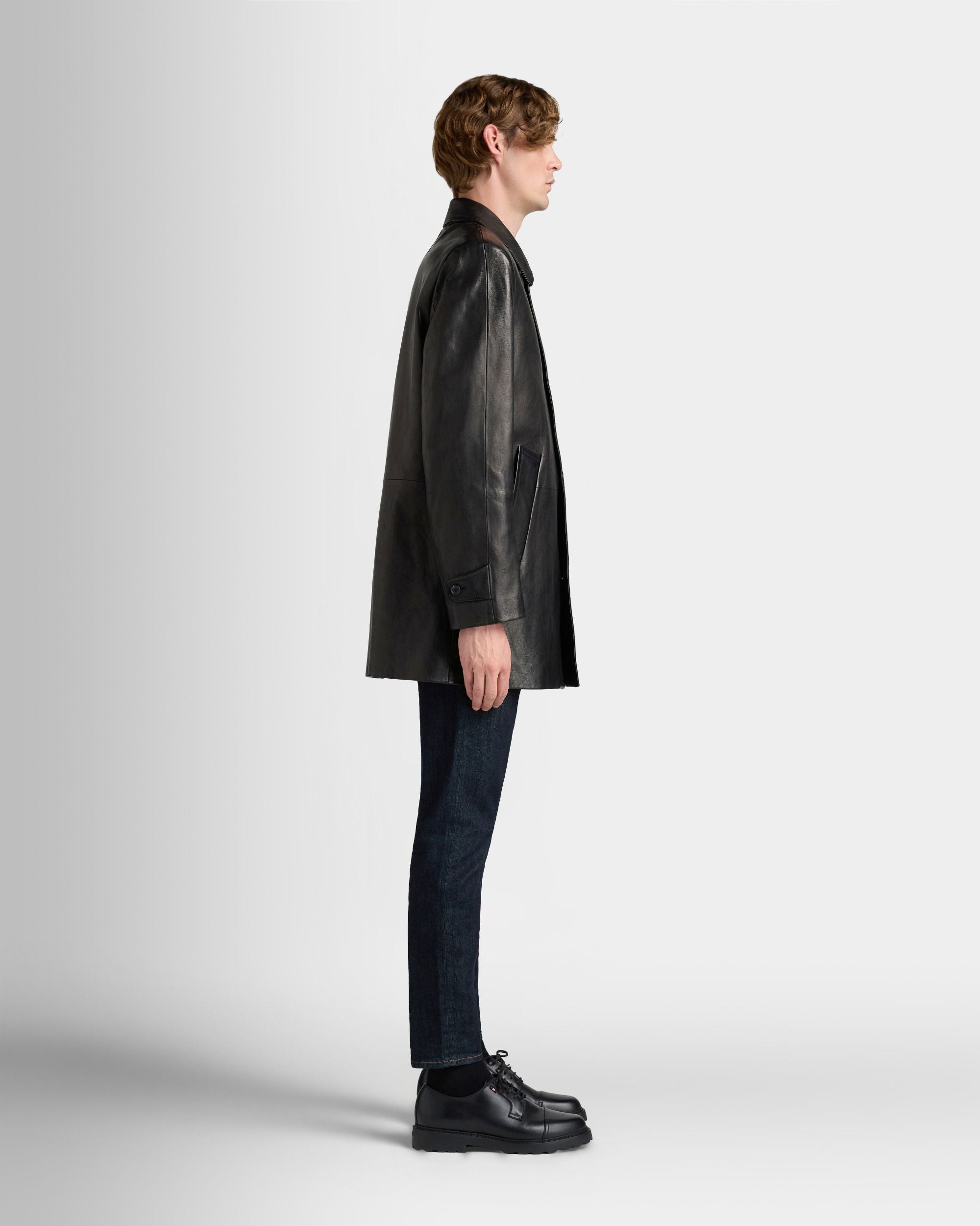 Bally Global - Car Coat in Black Leather - Black