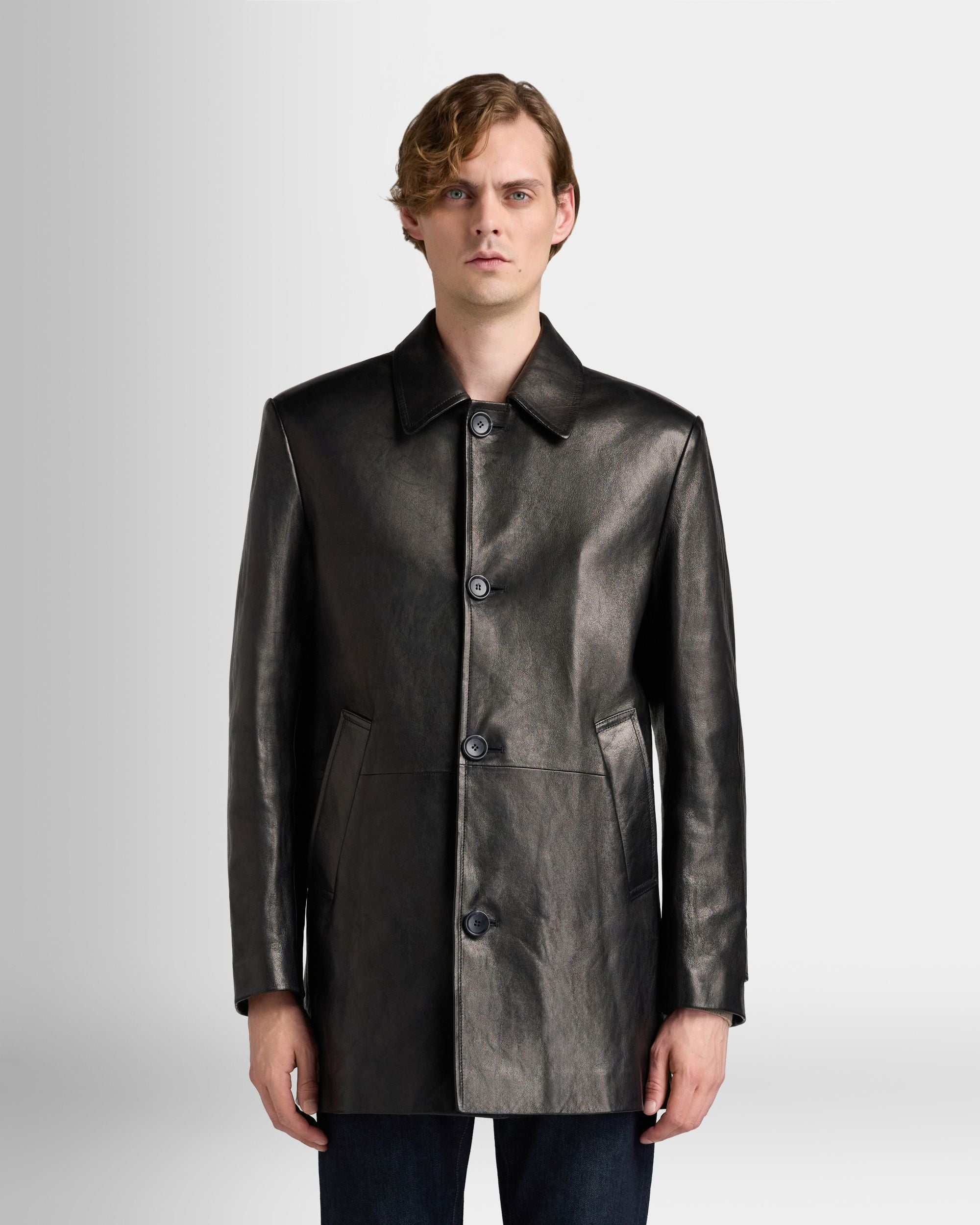 Bally Global - Car Coat in Black Leather - Black