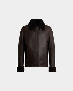 Shearling Jacket in Ebano Leather