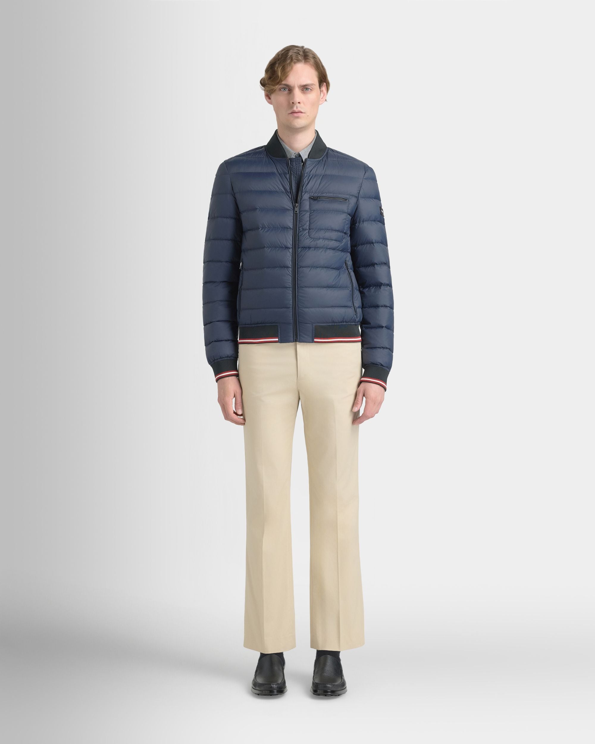 Bally Global - Light Puffer Jacket in Navy Blue Nylon - Blue