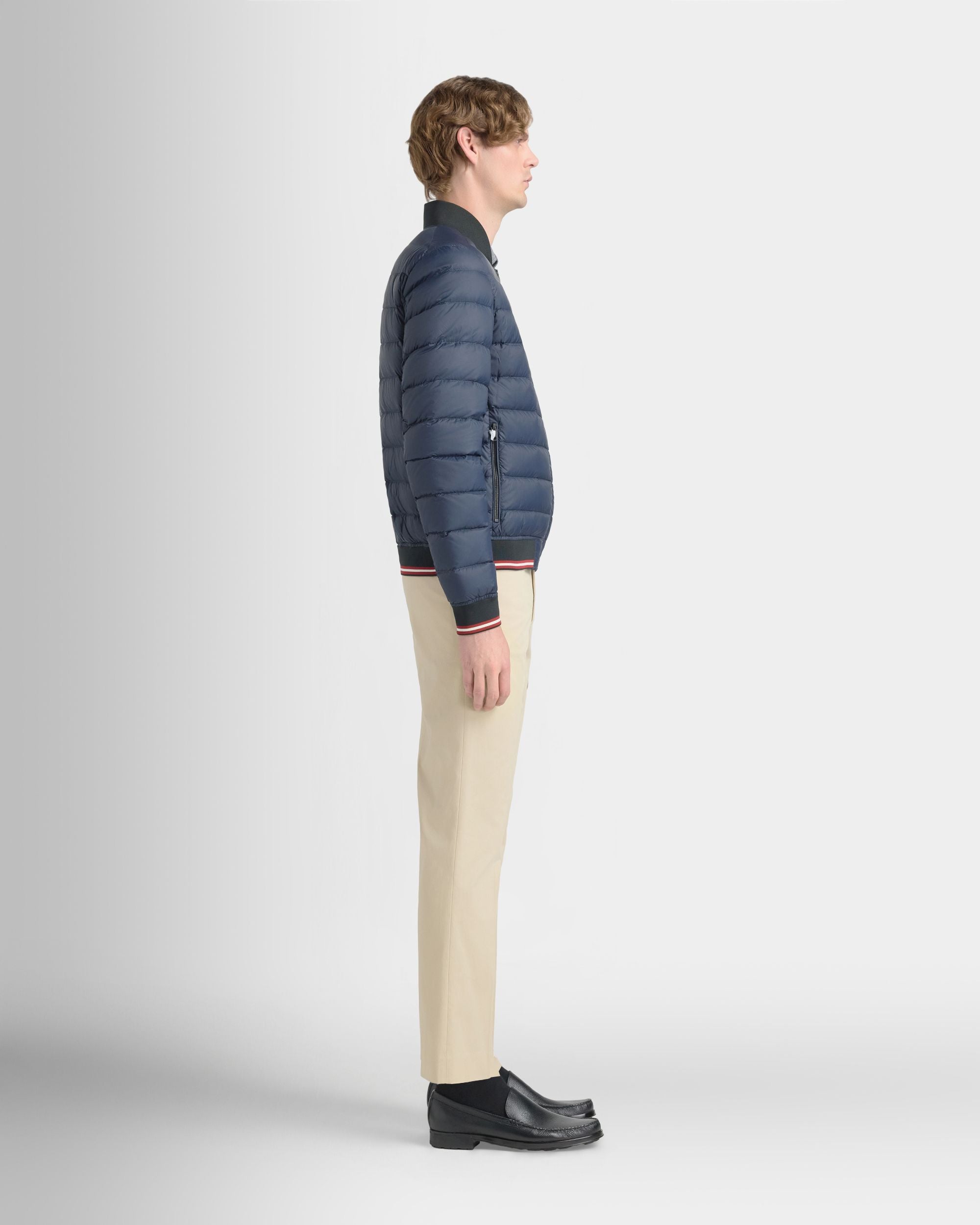 Bally Global - Light Puffer Jacket in Navy Blue Nylon - Blue