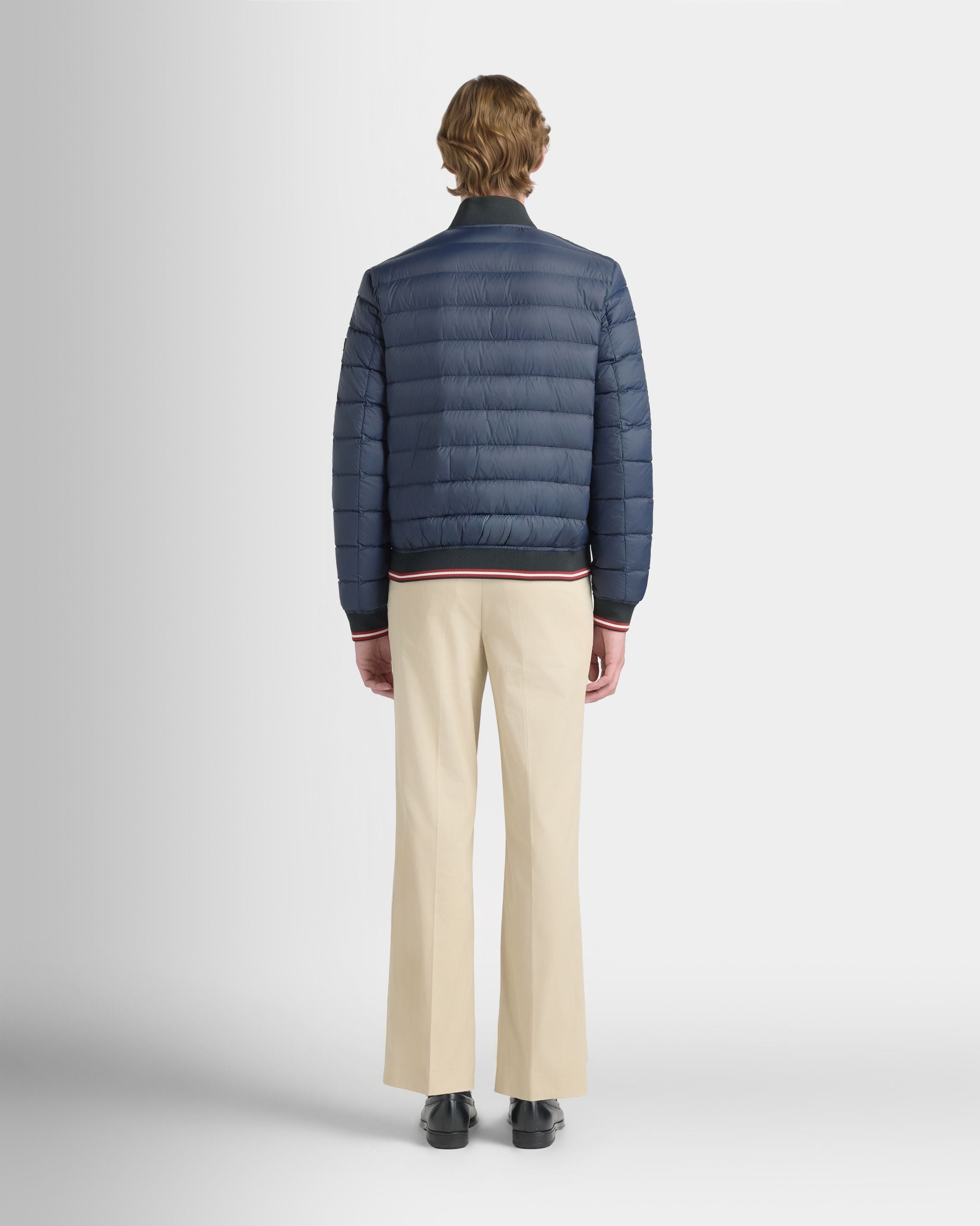 Bally Global - Light Puffer Jacket in Navy Blue Nylon - Blue