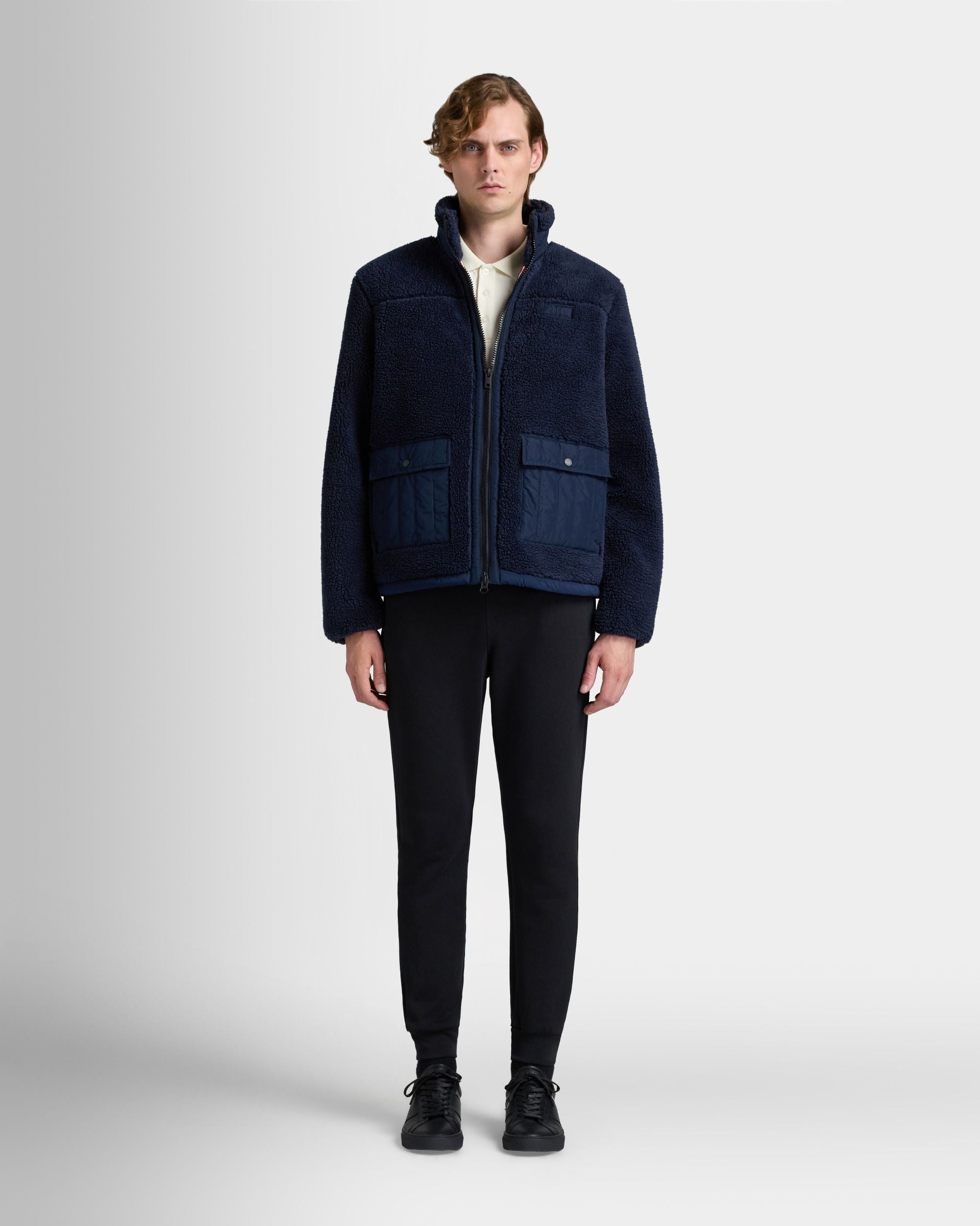 Bally Global - Fleece Jacket in Navy Blue Polyester - Blue