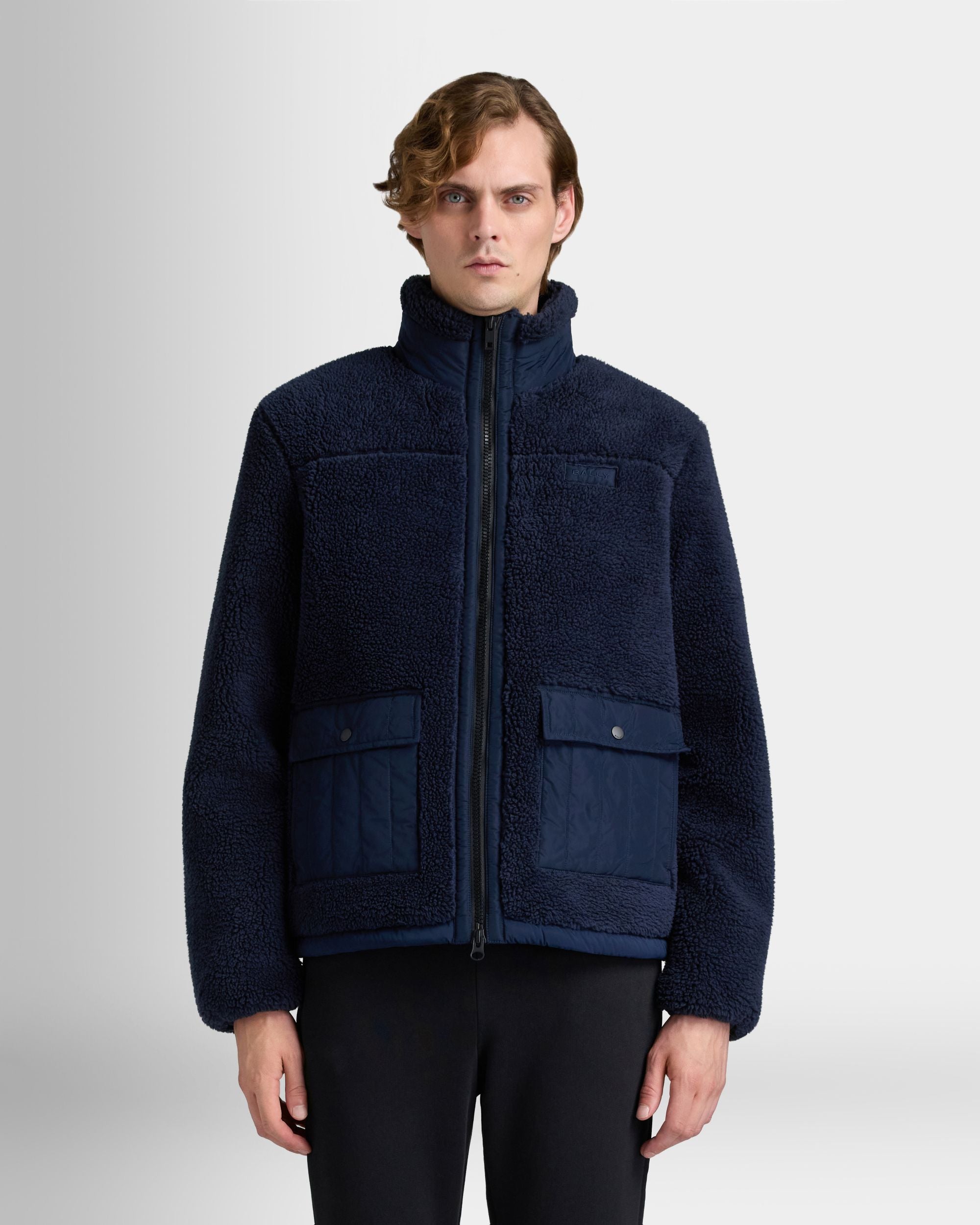 Bally Global - Fleece Jacket in Navy Blue Polyester - Blue
